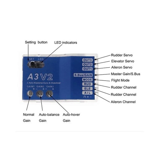 A3 V2 Flight Controller RC Airplane Stabilizer for RC Model Aircraft - Picture 3 of 9