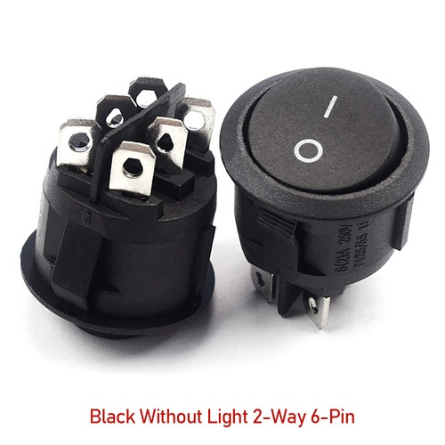 6A/250V 10A/125V Button Power Switch Round Rocker Switch ON/OFF SPST 2/3/4 Pins - Picture 29 of 30