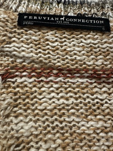 Peruvian Connection Strickjacke Baumwolle schwerer Strick bunt Knopfleiste S - Bild 3 von 15