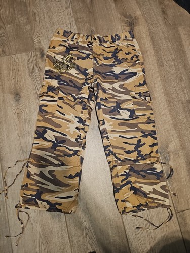 Baby Phat Hose Größe 14 Camouflage Print Cargo Vintage Junior Y2K Nieten kurz geschnitten - Bild 1 von 10