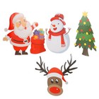 4 Pcs Plastic Christmas Garden Yard Signs Snowman Santa Clause Lawn Signs
