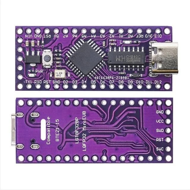 ATmega328P (Arduino Nano) USB‑C Clone - pre-soldered or header-less (UK stock)