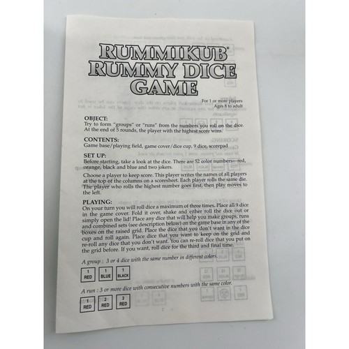 Rummikub Rummy Dice Game 1995 by Pressman Toy Corp Vintage QUICK SHIP - Picture 7 of 10