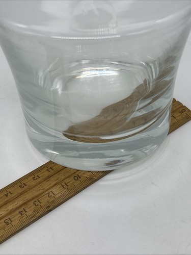 Decantador de vidrio transparente Krosno vintage pesado con tapón - Imagen 8 de 13