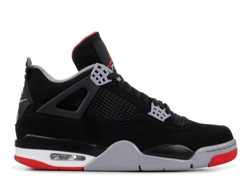 Jordan 4 Retro Bred Black/Fire Red Cement 2019 for Sale