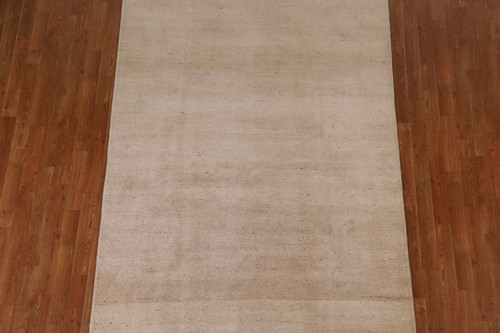 Handmade Gabbeh-Style Area Rug 5x8 Ft Contemporary Wool Carpet Solid Modern Rug - Picture 4 of 19