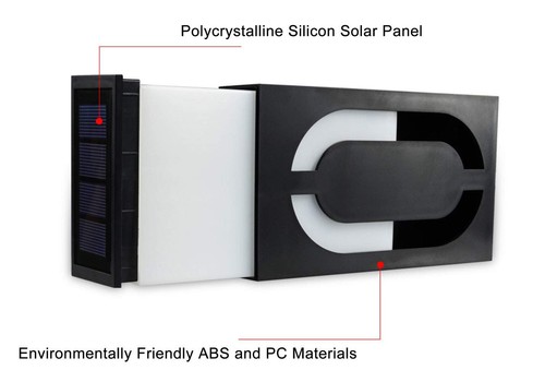 Placa de puerta LED solar con número de casa, dirección de pared de puerta de edificio de patio de jardín... - Imagen 4 de 9