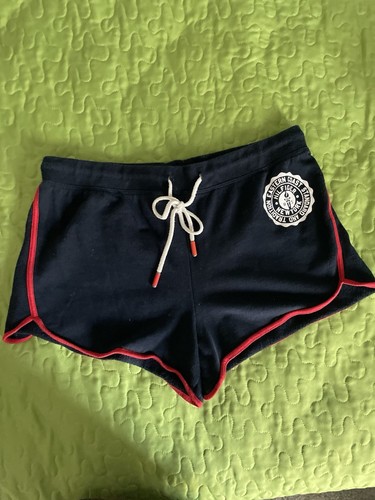 Tommy Hilfiger Baumwolle Pull-on marineblau/rot Trim Kordelzug Shorts Größe Small