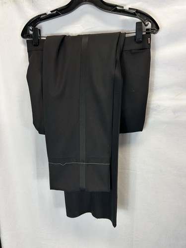 Ralph Lauren purple label Solid Black Tuxedo Suit 1-Bt Sz US 46R/ W 40 - Picture 14 of 17