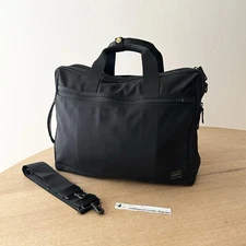 Porter Yoshida Stage 3Way Briefcase logo Nylon black business Bag Mens Used