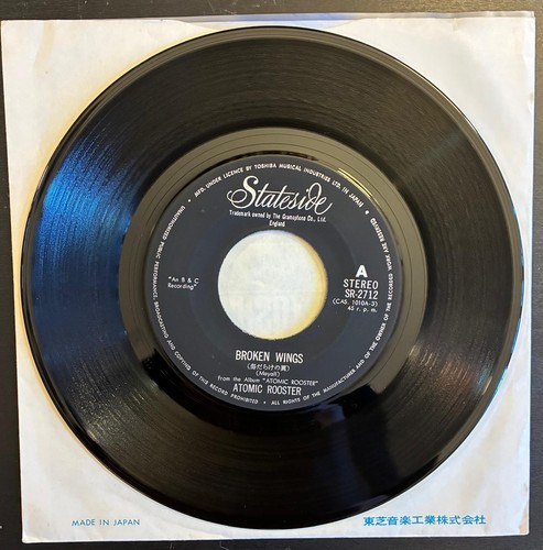 ATOMIC ROOSTER Broken Wings 1970 JAPAN 7'' SINGLE Deep Purple URIAH HEEP Rare! - Imagen 6 de 8