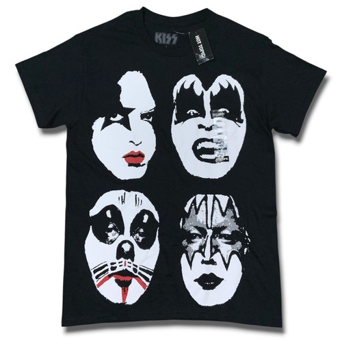 KISS T-Shirt Men's Small Black Giant Faces Band Music Rock Gene Simmons NEW - Picture 1 of 10
