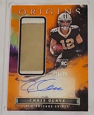2022 Origins Orange #163 Chris Olave Rookie Patch Autograph (RC) #/75 Saints 