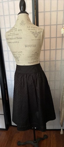 Susan Bristol Lined Raw Silk Skirt Grosgrain Ribbon Trims @ Hem 38.5” Waist/27 L - Picture 9 of 16