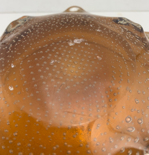 Large Archimede Seguso Murano Art Glass Gold Aventurine Bubbles Bowl Ashtray - Picture 10 of 17