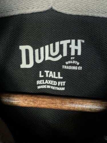 NEW NWT Duluth Trading Co No Polo Shirt Long Sleeve Pocket Black Men Large Tall - Picture 5 of 7