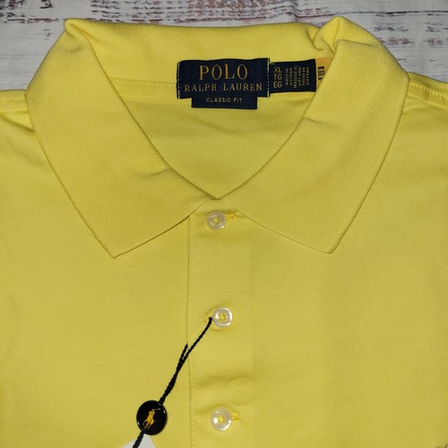 Polo Ralph Lauren Polo Para Hombres XL Amarillo Calce Clásico Poni Logo SS NUEVO CON ETIQUETAS - Imagen 6 de 24
