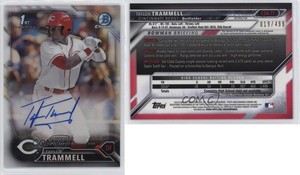 2016 Bowman Draft Chrome Pick Refractor /499 Taylor Trammell #CDA-TT Auto