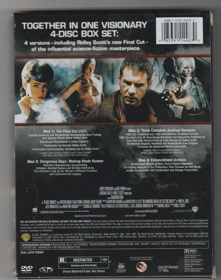 Blade Runner - The Complete Collectors Edition  4 DVD Set - Image 2 of 2