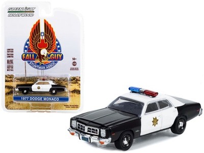 1977 Dodge Monaco Sheriff Black & White Fall Guy 1/64 Diecast Greenlight 44965 D
