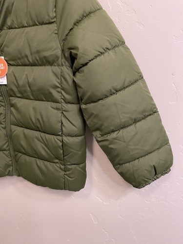 The Childrens Place NWT Kids Sz 7/8 Green Puffer Jacket Water Resistant $59 - Picture 6 of 17