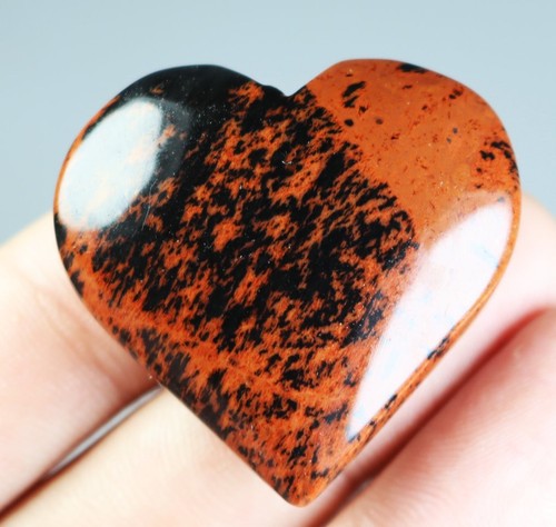 Piedra de cristal de cuarzo obsidiana roja negra natural mineral curativo para el corazón - Imagen 5 de 8