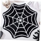 Halloween Decor Spider Web Bath Mat for Bathroom, Cute Round Halloween