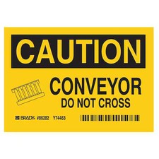 Brady 86282 Equipment Label, Black/Yellow, Pk5,  86282