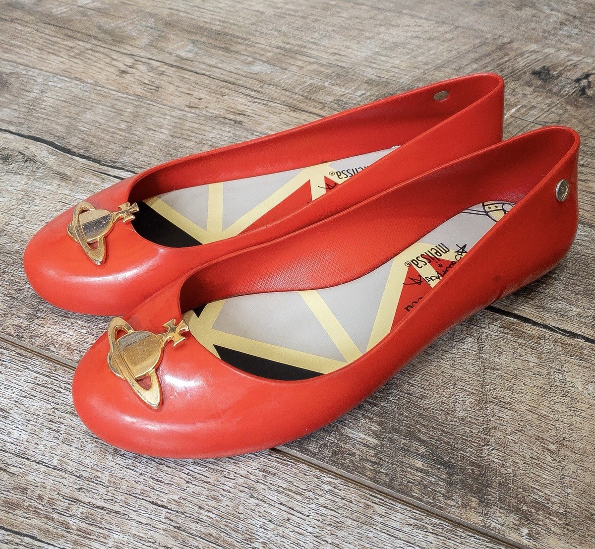 Vivienne Westwood Anglomania + Melissa Ballet Flats Red Size 6