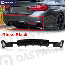 Rear Bumper Diffuser Gloss Black For 2014-2020 BMW F32 F33 F36 4 Series M Sport