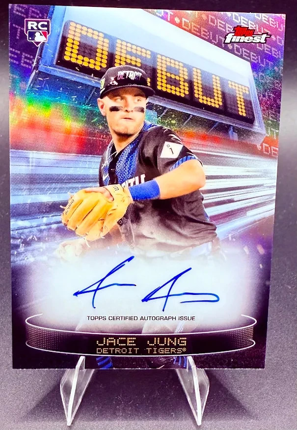 JACE JUNG 2025 Topps Finest #DAV-JJU Debut Refractor Auto RC Tigers