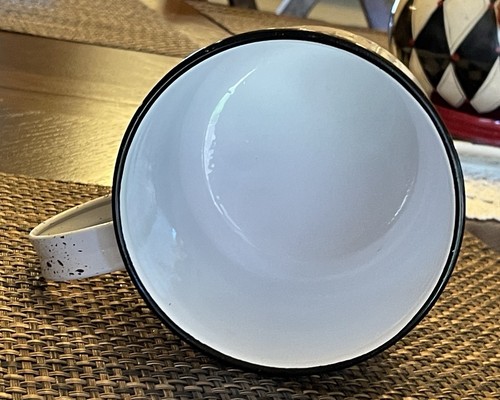 ✅DesignPac Metal Enamelware Mug ADVENTURE AWAITS Black White Speckled Cup 24oz - Picture 7 of 7