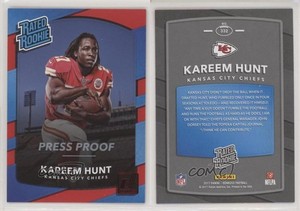 2017 Panini Donruss Rated Rookie Press Proof Red Kareem Hunt #332 Rookie RC