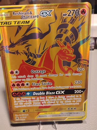 Pokemon Jumbo Karte - Reshiram & Charizard GX - SM247 - Black Star Promo