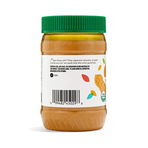 365 de Whole Foods Market, mantequilla de maní cremosa orgánica sin sal añadida, 16 onzas - Imagen 3 de 5