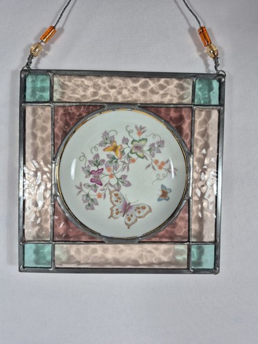 Glasmalerei Kunst aus 1979 Avon Porzellan Schmetterling Miniatur Teller - Bild 3 von 12