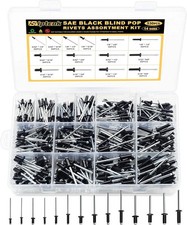 530PCS Black Pop Rivets Assortment Kit, SAE Aluminum Assorted Blind Rivet Set...