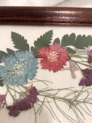 Artwork Handmade Wall Hanging Dry Flower Portrait Framed 12x7 Inch Stunning - Picture 4 of 7