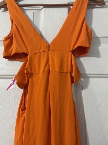 Ramy Brook Cara Ausschnitt Säulenkleid orange Maxikleid Größe 2 NEU - Bild 8 von 10