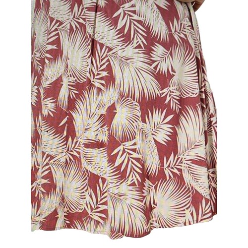 Torrid Mini Rayon Slub Button Front Collared Dress, Shaded Palms, 2, 2X, 18-20 - Picture 5 of 9
