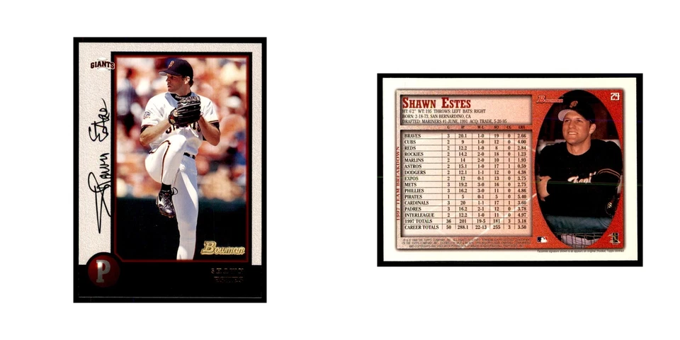 1998 Bowman Shawn Estes Baseball Cards #29 - Image 3 of 3