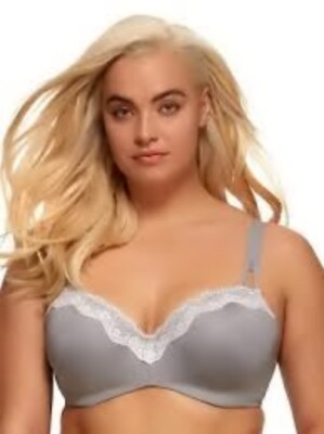 New Felina Paramour Brilliance Underwire Bra 34DD Gray 