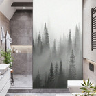 Window Film Privacy  Forest Non Adhesive Glass Sticker Sun Protection Heat