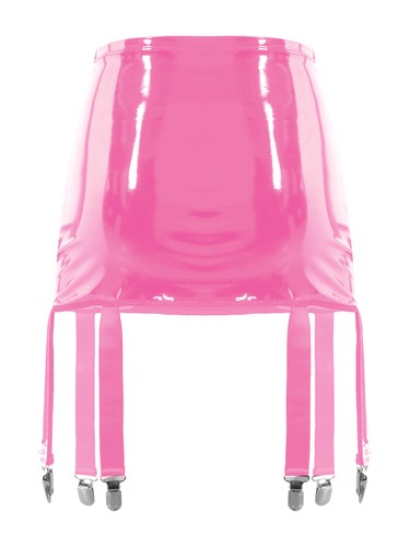 Women's Shiny Mini Skirt With Metal Clips Suspenders Garter Belt Party Clubwear - Bild 65 von 85