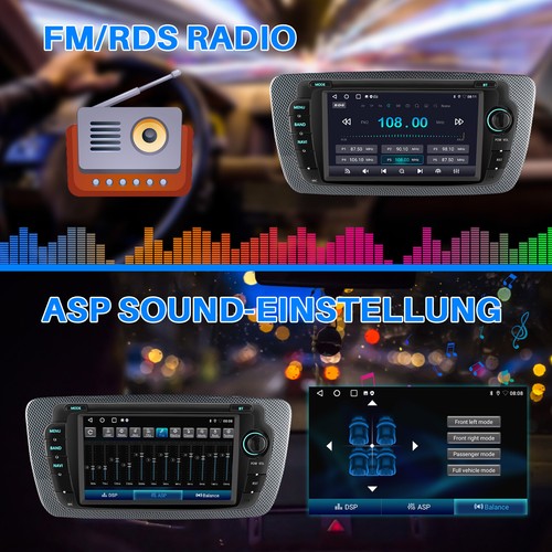 Für Seat Ibiza IV 6J 6P 2009-13 DVR Autoradio Android 14 Carplay GPS Navi RDS BT - Bild 12 von 15