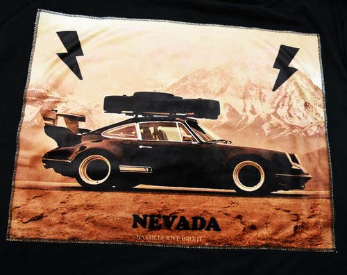 BASTILLE RIVE DROITE  "Nevada" Silk Print Porsche 911 T Shirt  Made in Italy  XL - Picture 2 of 4