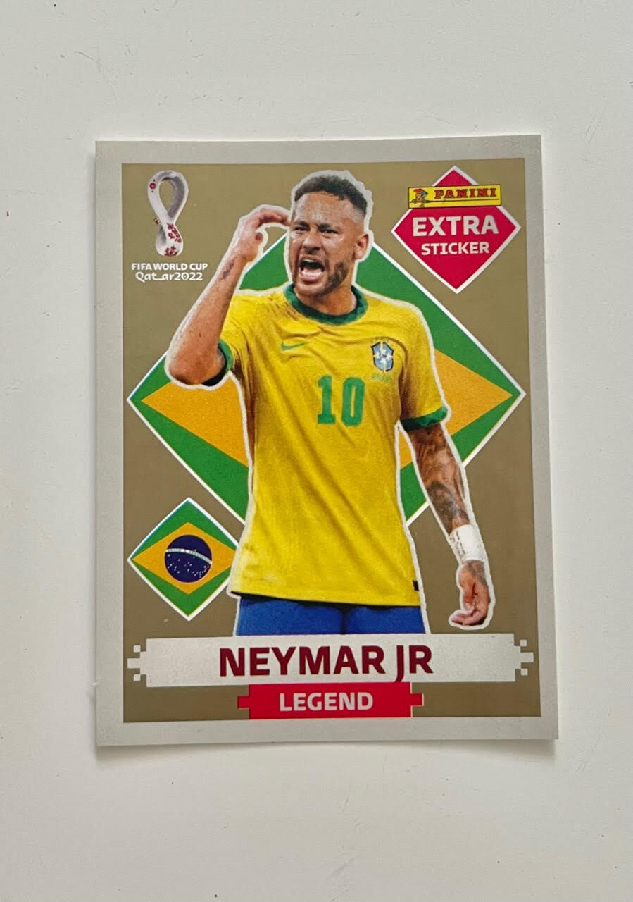 neymar jr gold oro brasil extra sticker legend - Buy Collectible