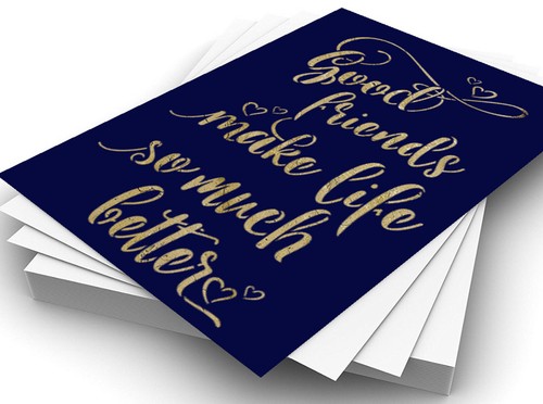 Quote STENCIL Good Friends Word Vintage Paint Wall Furniture Reusable Craft QU72 - Picture 3 of 15