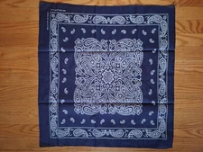 VTG 1960s Fast Color RN 13962 Blue Hankerchief Bandana Western Paisley MINT