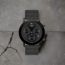 MOVADO BOLD 3600760 BLACK CHRONOGRAPH DIAL BLACK MESH BRACELET MEN'S 42MM WATCH